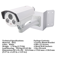 PFA151 Support de montage mural Support de montage d'angle Accessoires de vidéosurveillance robustes pour caméra Bullet PTZ en stock Livraison rapide