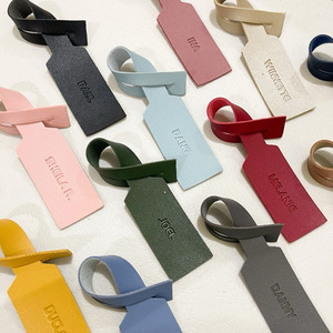 Colorful Slim PU Leather Luggage Tag Custom Logo Suitcase Label for Travel Personalized Bag Tag Welcome Gifts