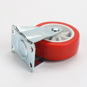 3 Inch Red Pvc Directional Caster With Bolt Hole Mount For Trolleys And Flatbeds Firm Wear Resistant Wheel - Product Image 3