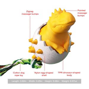 2026 HOT Cute Dog <b>Toy</b> Durable TPR Interactive Dinosaur <b>Eggs</b> Molar Teeth Clean Indestructible Tough Dog Chew <b>Toy</b> - Product Image 6