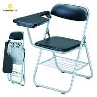 Chaise pliante pour étudiant avec tablette d'écriture et panier à livres, mobilier de salle de classe Everpretty, salle de formation