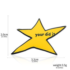 Divertido "Your Did It" Estrella esmalte Pin broche Pines solapa pines insignia en mochila accesorios de ropa joyería de moda amigos regalos - Product Image 5
