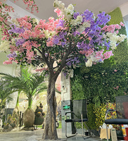 Arbres artificiels en plastique de cerisier de grande taille personnalisés, gros arbres artificiels, plantes d'intérieur simulées pour les hôtels et les paysagistes