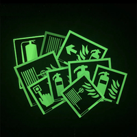 Autocollants de signalisation en PVC photoluminescent vert IMO pour la lutte contre les incendies et le sauvetage, autocollants personnalisables imprimables, avertissements 2-10