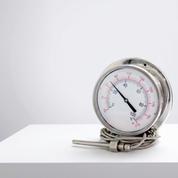 Thermomètre à pression en acier inoxydable 304, jauge de température à distance, affichage analogique, monté axialement, indicateur de température industriel