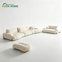 Canapé modulable incurvé en velours personnalisable par le fabricant pour agents de meubles, distributeurs et articles d'ameublement en stock