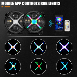 Faro LED Rotondo da 9 Pollici con Cambio Colore RGB X DRL, Doppio Proiettore 6000K, Fascio Alto/Basso per 4x4 SUV Pickup - Product Image 5