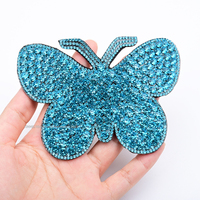 Grands patchs papillon strass pour vêtements sacs chaussures pince à cheveux bricolage artisanat motif cristal sur tissu appliques accessoires de couture
