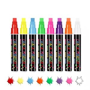 Pennarello a Gesso Liquido Cancellabile a Umido 10mm, Spesso, <span class=keywords><strong>8</strong></span> Colori, per Finestrini Auto, Lavagne LED, Disegno Fai-da-te, Pittura Pubblicitaria - Product Image 2