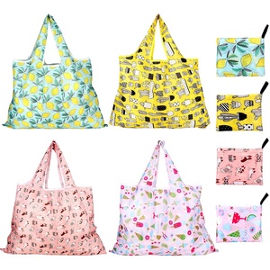 Custom Eco Friendly Nylon <b>printing</b> Recycled Polyester Foldable Grocery Shopping Bag With Logos - Product Image 2