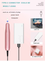 Mini perceuse à ongles électrique USB 20000 tr/min, stylo de manucure en alliage d'aluminium, outil de polissage, logo personnalisé pour les ongles