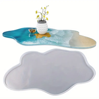 Grand moule irrégulier en silicone pour table de rivière en résine, motif d'artisanat créatif pour bricolage