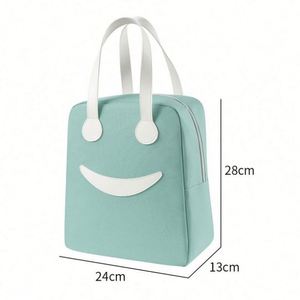Nueva Lonchera Térmica Grande de Poliéster con Diseño de Sonrisa, Bolsa Térmica Aislante para Almuerzo - Product Image 2