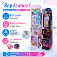 Mini machine à griffes personnalisable Neo Fun, mini noire avec lecteur de carte de crédit, certifiée CE pour les événements