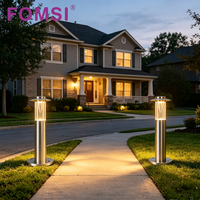 Lampe de jardin LED extérieure FOMSI, étanche, en acier inoxydable, éclairage décoratif pour pelouse, IP44, globe en verre, lampe de pelouse, éclairage de chemin