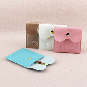 Luda Small Fashion Suede Button Flat Packaging 8x8cm <b>Envelope</b> Custom Velvet Jewelry Pouch Bag - Product Image 6