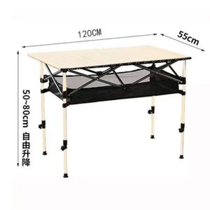 Outdoor Furniture Portable Roll up Picnic <b>Table</b> Camping <b>Table</b> Lightweight Rustless <b>Adjustable</b> Height Foldable Picnic <b>Table</b> - Product Image 3