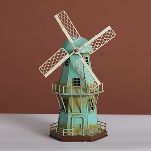 Fabbrica Nordic Faro Ornamenti Olandese Antico Modello di Mulino A Vento Decorazione In Metallo Retrò Vecchio Ferro Battuto Regalo Dei Capretti - Product Image 5
