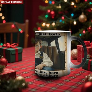 Heat Sensitive Blank Mug 11oz <b>Ceramic</b> Color Changing <b>Cup</b> For DIY Printing Frosted Black - Product Image 2