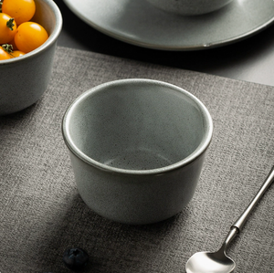 Juego de Tazones de Cerámica con Esmalte Reactivo Gris Mate Nórdico al por Mayor, Mini Ramequines Modernos de Gres Moteado para Restaurantes y Cafeterías - Product Image 2