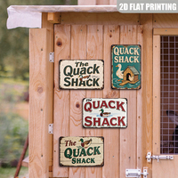 Letrero Metálico Vintage Quack Shack para Gallinero y Corral de Patos, Decoración para Patio de Granja