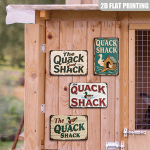 Panneau métallique vintage Quack Shack pour poulailler et enclos à poulets, décoration extérieure pour <span class=keywords><strong>ferme</strong></span> et cour - Product Image 4