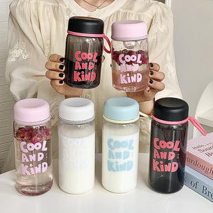 Ins Wind Tasse décontractée résistante aux hautes températures Tasse à boire directe portable pour étudiants hommes femmes Verres en plastique de haute couleur - Product Image 3