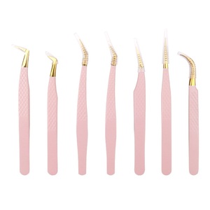 แหนบติดขนตาปลอมและต่อขนตา ทำจากสแตนเลส ทนทาน ลายปลาทองสีชมพูอ่อน สำหรับงานต่อขนตาที่ต้องการความแม่นยำ - Product Image 4