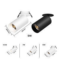Spots encastrés LED 9W, cylindres LED monopoint, downlights LED commerciaux, éclairage de plafond pour magasin de vêtements