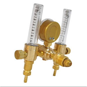 เครื่องวัดอัตราการไหลอาร์กอนแบบสองช่องสัญญาณ 0-15 Psi สำหรับการเชื่อม TIG MIG - Product Image 3