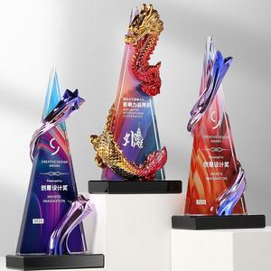 JN مخصص طباعة بالألوان الكاملة الكأس الكريستال تصميم التنين الأعمال الكريستال الكأس للهدايا التذكارية - Product Image 2