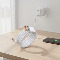 Kabel Data USB Type-C Pengisian Daya 6A Berkualitas Tinggi, Pelapis TPE, Pelindung Foil, Konduktor Tembaga Murni, Pengisian Daya & Data Ponsel