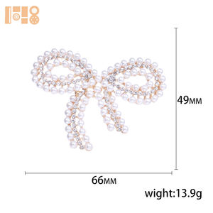 Broche de lazo con diamantes de imitación, venta al por mayor, broche de cristal tridimensional con incrustaciones de diamantes, accesorios de vestir para boda - Product Image 2