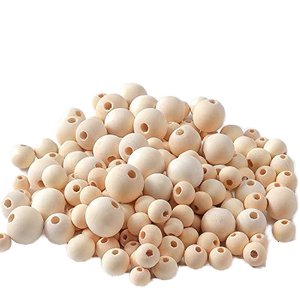 ลูกปัดไม้ธรรมชาติที่ยังไม่เสร็จสำหรับการทำเครื่องประดับ macrame และตกแต่งบ้านไร่งานฝีมือแบบ DIY มีหลายขนาดรูปวงรีพวงมาลัยจำนวนมาก - Product Image 3