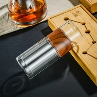 Bouteille d'eau en verre à Double Borosilicate avec étui, bouteille de boisson à thé, infuseur, gobelet, bouteille d'eau écologique