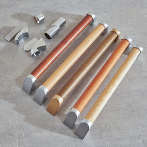 Ergonomic Non-slip Solid Wood Handrail with Zinc Alloy Bracket, <strong>Wall</strong> Mounted Stair Safety <strong>Rail</strong> - Product Image 4