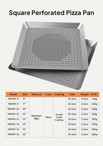 Bandeja Profesional Cuadrada Perforada de 35 cm (14 Pulgadas) para <span class=keywords><strong>Pizza</strong></span>, de Aleación de Aluminio, para una Base Crujiente - Product Image 2