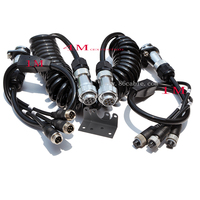 3 manières 7 Broches 4M 4pin Aviation prise Remorque Camion Suzie Câble Vidéo pour Caméra Pour 3 Radars De Recul Moniteur adaptateur avec support