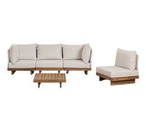 High Quality New Acacia Oil Stain Modern Home Use Minh Phuoc <b>Furniture</b> Modular <b>Outdoor</b> Indoor Livingroom Sofa Set 3 - Product Image 3