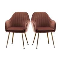 Fauteuil Confort Moderne avec Pieds en Métal Doré, Chaise d'Appoint en Velours Beige pour Salon et Salle à Manger avec Coussin