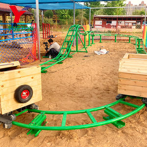 Parque de atracciones de alta calidad Paseos Mano de obra Pedal de conducción Patio trasero Niños Mini tren Energía humana Montaña rusa sin energía para la venta - Product Image 2