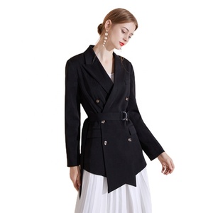 Stile autunno e inverno nuovo giacca da <span class=keywords><strong>donna</strong></span> da ufficio foderata a triplo petto retrò <span class=keywords><strong>con</strong></span> risvolto caldo <span class=keywords><strong>Blazer</strong></span> Slim Fit <span class=keywords><strong>con</strong></span> <span class=keywords><strong>cintura</strong></span> - Product Image 1