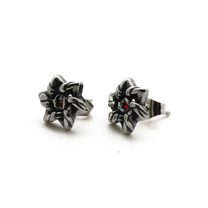 yunnique <b>Stud</b> <b>Earrings</b> Star Shape Titanium Steel Geometric Design Bezel Setting Red White <b>Black</b> Diamonds Fashion Jewelry - Product Image 5