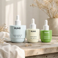 Bouteille compte-gouttes en PET dépoli de 30 ml OEM ODM, flacon personnalisé de 100 ml pour sérum visage, huile essentielle et huile capillaire