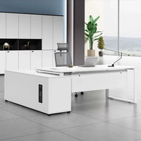Bureau d'ordinateur personnalisé en forme de L Bureau de direction de style moderne blanc