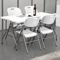 Ensemble de table de camping pliable d'extérieur 180*70*74CM, table de pique-nique en plastique, table pliante pour événements, tables de mariage en plein air