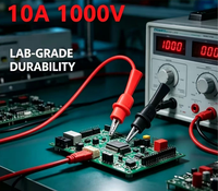 1 Paire de Pinces Crocodiles de Test Rouge et Noir 10A 1000V, Sondes de Testeur Multimètre pour Mesure de Puissance AC/DC
