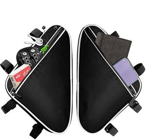 Sac de rangement pour vélo BSCI, imperméable, triangulaire, pour VTT et vélo de route, grande capacité et poche en filet pour accessoires - Product Image 3