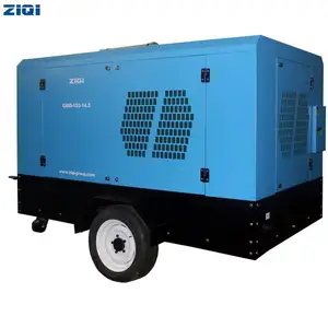 Compressore d'aria Mobile portatile compresso a due stadi della vite del Diesel montato rimorchio di alta qualità per la perforatrice