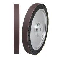 Bande abrasive 1"x30" et roue de polissage centrifuge extensible 242x25mm en caoutchouc pour meuleuse d'établi